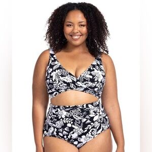 Artesands Cantata Forte Raphael High Waist Ruched Swim Bottoms Size 22 New